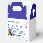 Moderne Sociale Media Custom Message Wedding Bedankdoosjes (Geopend)