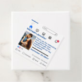 Moderne Sociale Media Custom Message Wedding Bedankjes Labels (In situ)