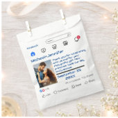 Moderne Sociale Media Custom Message Wedding Bedankzakje