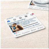 Moderne Sociale Media Custom Message Wedding Favor Kartonnen Onderzetters