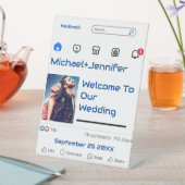 Moderne Sociale Media Custom Message Wedding Reclamebord Met Voetstuk (Insitu)