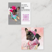 Moderne sociale media Dubbele foto QR Vierkante Visitekaartje (Voorkant / Achterkant)