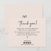 Moderne, sociale media iconen bedankkaart informatiekaartje (Voorkant / Achterkant)