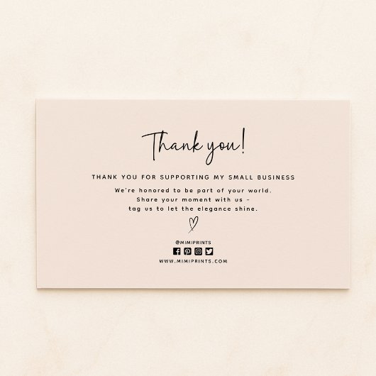 Moderne, sociale media iconen bedankkaart visitekaartje