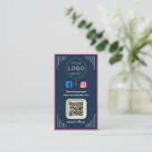 Moderne sociale media | Instagram Facebook QR Code Visitekaartje (Staand voorkant)
