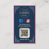 Moderne sociale media | Instagram Facebook QR Code Visitekaartje (Voorkant)