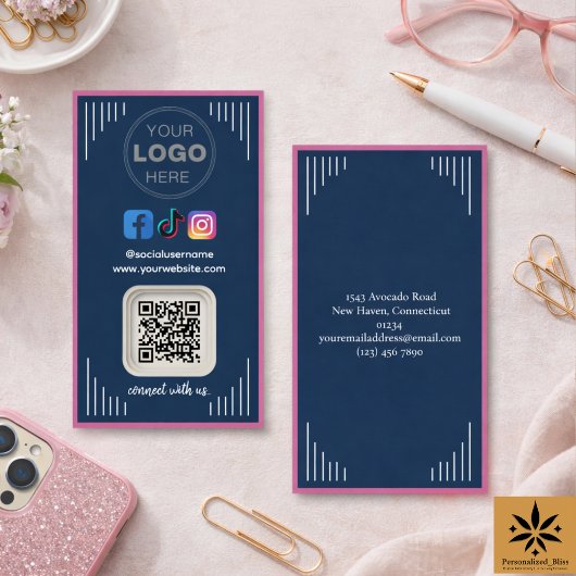 Moderne sociale media | Instagram Facebook QR Code Visitekaartje