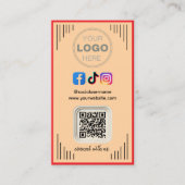 Moderne sociale media | Instagram Facebook QR Code Visitekaartje (Voorkant)