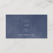 Moderne sociale media met een blauw minimalistisch visitekaartje (Achterkant)