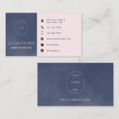 Moderne sociale media met een blauw minimalistisch visitekaartje (Voorkant / Achterkant)