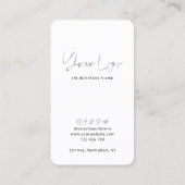 Moderne sociale media met witte en zilveren QR-cod Visitekaartje (Achterkant)