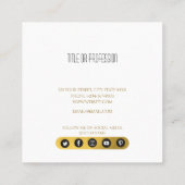 Moderne sociale media met zwart-wit en goudzwart I Vierkante Visitekaartje (Achterkant)