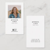 Moderne sociale media met zwarte & witte foto visitekaartje (Voorkant / Achterkant)