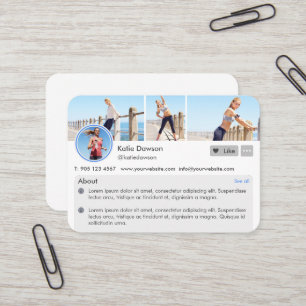 Moderne sociale media persoonlijke fitnesscoach fo visitekaartje