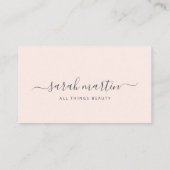 Moderne sociale media pictogrammen Blush Pink Eleg Visitekaartje (Achterkant)