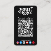 Moderne sociale media-pictogrammen verbinden QR-co Visitekaartje (Voorkant)