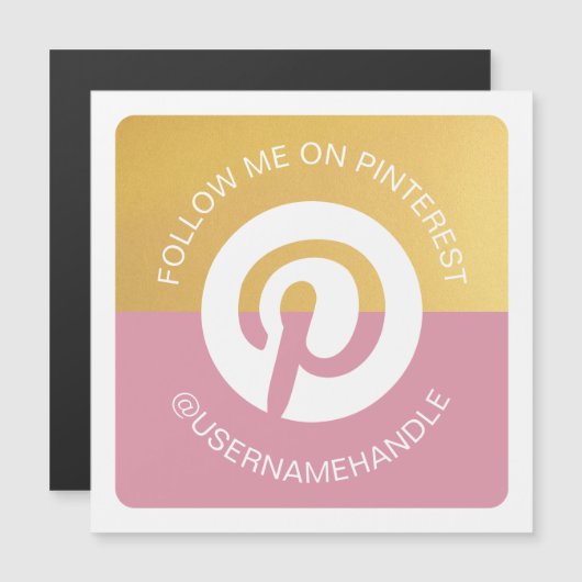 Moderne sociale media Pinterest Volg mij (Voorkant / Achterkant)