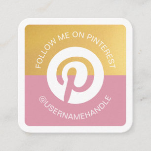 Moderne sociale media Pinterest Volg mij Foto Vierkante Visitekaartje
