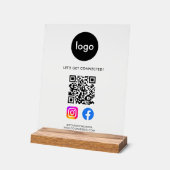 Moderne sociale media QR-code Acryl Bord (Hoek)