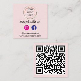 Moderne Sociale Media QR Code | Minimalistische Po Vierkante Visitekaartje