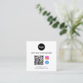 Moderne sociale media QR-code Vierkante Visitekaartje (Staand voorkant)