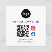 Moderne sociale media QR-code Vierkante Visitekaartje (Voorkant)