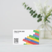 Moderne sociale media QR-code Visitekaartje (Staand voorkant)
