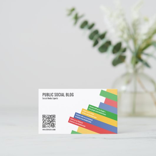 Moderne sociale media QR-code Visitekaartje (Staand voorkant)