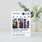 Moderne sociale media-thema foto QR-code bruiloft Briefkaart (Staand voorkant)