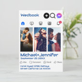 Moderne sociale media-thema foto QR-code bruiloft Kaart (Staand voorkant)