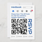 Moderne sociale media-thema foto QR-code bruiloft Kaart (Achterkant)