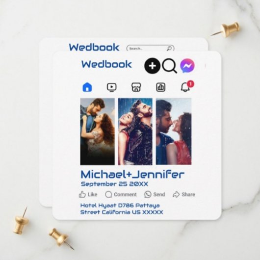 Moderne sociale media-thema foto QR-code bruiloft Save The Date