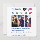 Moderne Sociale Media-Thema Foto QR Code Huwelijk Save The Date (Voorkant)