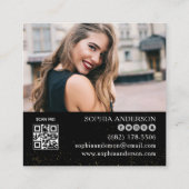 Moderne sociale media voegen je logo foto QR code  Vierkante Visitekaartje (Achterkant)