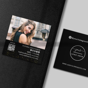 Moderne sociale media voegen je logo foto QR code  Vierkante Visitekaartje
