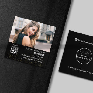 Moderne sociale media voegen je logo foto QR code  Vierkante Visitekaartje