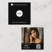 Moderne sociale media voegen je logo foto QR-code  Vierkante Visitekaartje (Voorkant / Achterkant)
