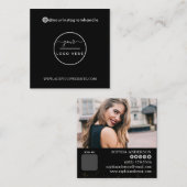 Moderne sociale media voegen je logo foto QR code Vierkante Visitekaartje (Voorkant / Achterkant)