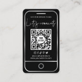 Moderne sociale media zwart en zilveren schaalbare visitekaartje (Voorkant)