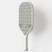 Moderne Soft Sage Green Boho Gepersonaliseerd Pickleball Paddle (Links)