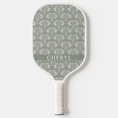 Moderne Soft Sage Green Boho Gepersonaliseerd Pickleball Paddle (Voorkant)