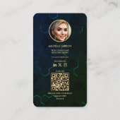 Moderne Software Engineer Ontwikkelaar Groen Visitekaartje (Achterkant)