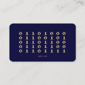 Moderne software ontwikkelaar Binary Midnight Blue Visitekaartje (Voorkant)