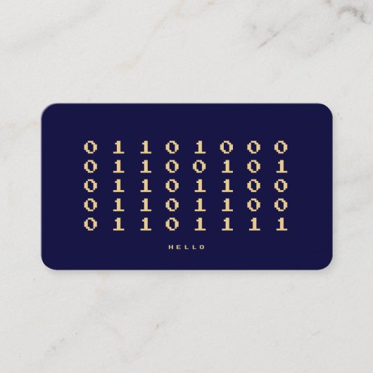 Moderne software ontwikkelaar Binary Midnight Blue Visitekaartje (Voorkant)
