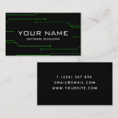 Moderne software ontwikkelaar technologie minimali visitekaartje (Voorkant / Achterkant)