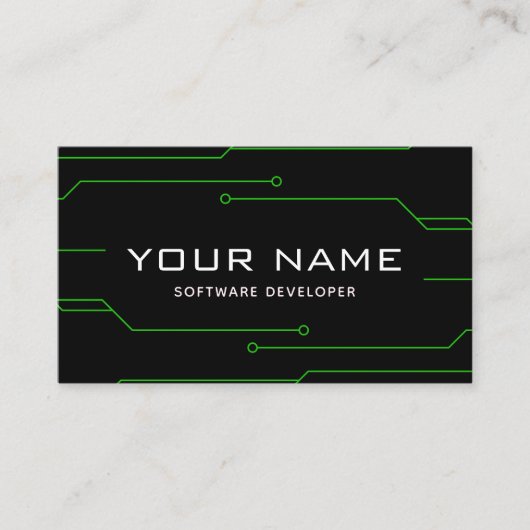 Moderne software ontwikkelaar technologie minimali visitekaartje (Voorkant)