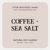 Moderne soja wax kaars product label (Voorkant)