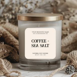 Moderne soja wax kaars product label