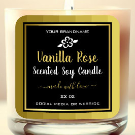 Moderne Sojakaarsen Verpakkingsetiketten Goud en Z Vierkante Sticker