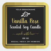 Moderne Sojakaarsen Verpakkingsetiketten Goud en Z Vierkante Sticker (Voorkant)